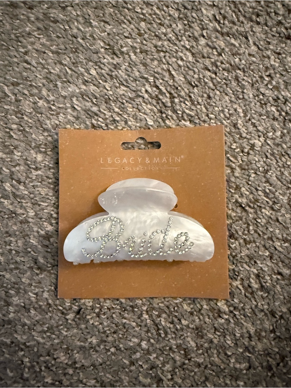 White 'Bride' Rhinestone Hair Clip